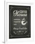 Coffee Poster on Blackboard-hoverfly-Framed Art Print