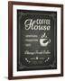 Coffee Poster on Blackboard-hoverfly-Framed Art Print