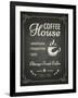 Coffee Poster on Blackboard-hoverfly-Framed Art Print