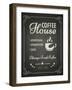 Coffee Poster on Blackboard-hoverfly-Framed Art Print