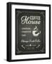 Coffee Poster on Blackboard-hoverfly-Framed Art Print