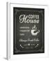 Coffee Poster on Blackboard-hoverfly-Framed Art Print