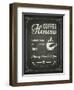 Coffee Poster on Blackboard-hoverfly-Framed Art Print