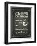 Coffee Poster on Blackboard-hoverfly-Framed Art Print