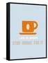 Coffee Poster Orange-NaxArt-Framed Stretched Canvas