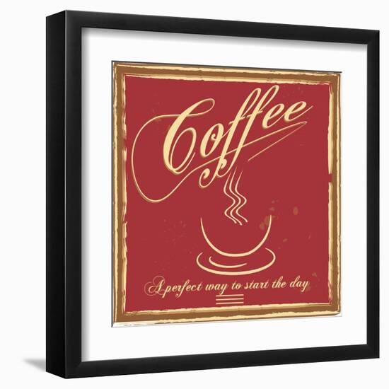 Coffee Poster-snoopgraphics-Framed Art Print