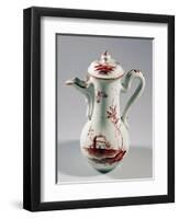 Coffee Pot Decorated with Landscape and Insects, Majolica-null-Framed Giclee Print