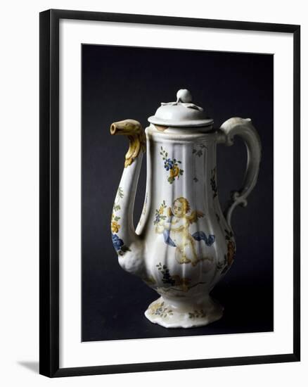 Coffee Pot, Maiolica, Castelli Manufacture, Abruzzo, Italy-null-Framed Giclee Print