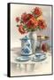 Coffee Pot with Chyrsanthemums-null-Framed Stretched Canvas