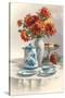 Coffee Pot with Chyrsanthemums-null-Stretched Canvas