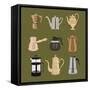 Coffee Pots-Claire Huntley-Framed Stretched Canvas