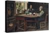 Coffee rest break 1900-Harald Oscar Sohlberg-Stretched Canvas