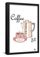 Coffee Retro Text Poster-null-Framed Poster