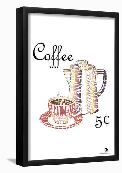 Coffee Retro Text Poster-null-Framed Poster