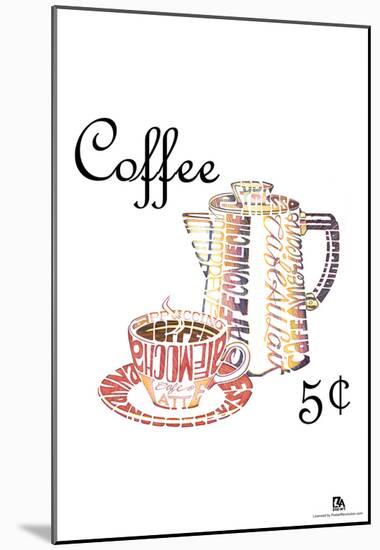 Coffee Retro Text Poster-null-Mounted Poster