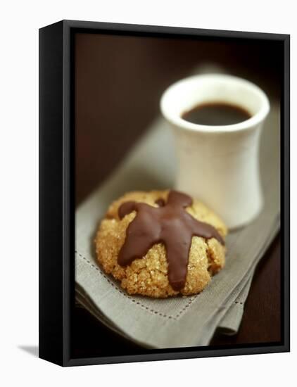 Coffee Sand Biscuits with Chocolate Icing-Jean Cazals-Framed Stretched Canvas