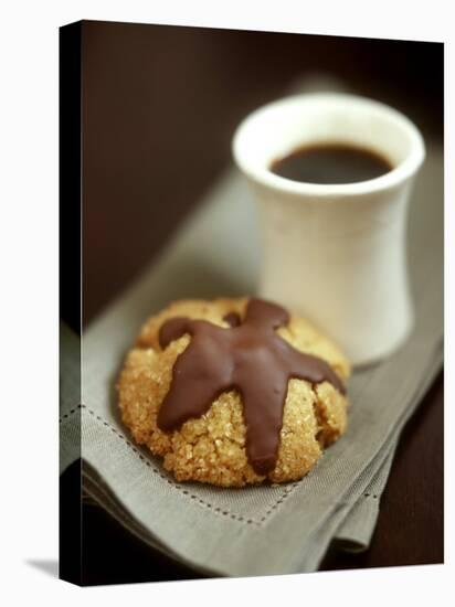 Coffee Sand Biscuits with Chocolate Icing-Jean Cazals-Stretched Canvas