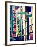 Coffee Shop Bar Sign, Union Square, Manhattan, New York, United States-Philippe Hugonnard-Framed Premium Photographic Print