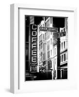 Coffee Shop Bar Sign, Union Square, Manhattan, New York, US, Old Black and White Photography-Philippe Hugonnard-Framed Photographic Print