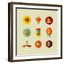 Coffee Shop Icons-cienpies-Framed Art Print