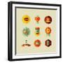 Coffee Shop Icons-cienpies-Framed Art Print