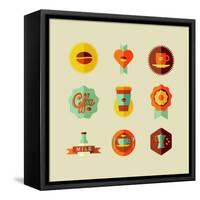 Coffee Shop Icons-cienpies-Framed Stretched Canvas