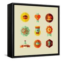 Coffee Shop Icons-cienpies-Framed Stretched Canvas