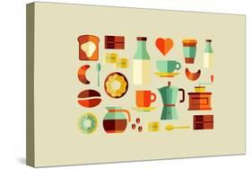 Coffee Shop Icons-cienpies-Stretched Canvas