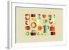 Coffee Shop Icons-cienpies-Framed Art Print