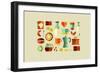 Coffee Shop Icons-cienpies-Framed Premium Giclee Print