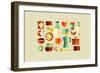 Coffee Shop Icons-cienpies-Framed Art Print