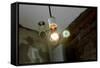 Coffee Shop Light Fixture West Village NYC-null-Framed Stretched Canvas