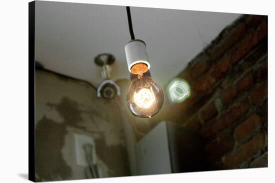 Coffee Shop Light Fixture West Village NYC-null-Stretched Canvas