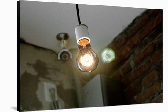 Coffee Shop Light Fixture West Village NYC-null-Stretched Canvas