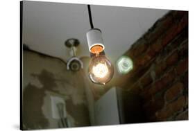 Coffee Shop Light Fixture West Village NYC-null-Stretched Canvas
