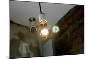 Coffee Shop Light Fixture West Village NYC-null-Mounted Photo