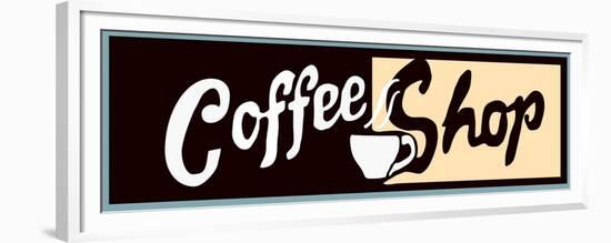 Coffee Shop Sign Or Banner-Bigelow Illustrations-Framed Premium Giclee Print