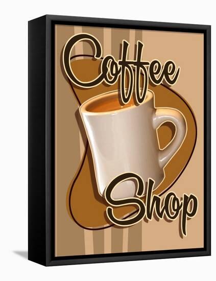 Coffee Shop-Retroplanet-Framed Stretched Canvas