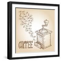 Coffee Sketch-cienpies-Framed Art Print