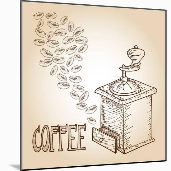 Coffee Sketch-cienpies-Mounted Art Print