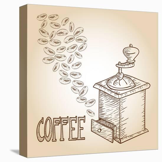 Coffee Sketch-cienpies-Stretched Canvas