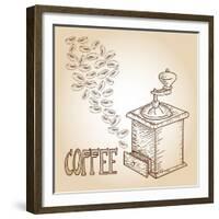 Coffee Sketch-cienpies-Framed Premium Giclee Print