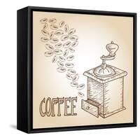 Coffee Sketch-cienpies-Framed Stretched Canvas