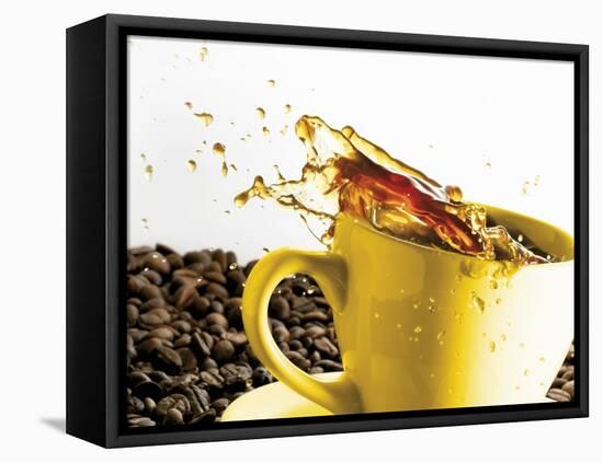 Coffee Spilling Out of a Cup-Dieter Heinemann-Framed Stretched Canvas