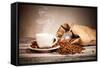 Coffee Still Life With Wooden Grinder-Jag_cz-Framed Stretched Canvas