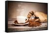 Coffee Still Life With Wooden Grinder-Jag_cz-Framed Stretched Canvas