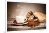 Coffee Still Life With Wooden Grinder-Jag_cz-Framed Art Print