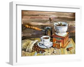 Coffee Still Life-yurchak alevtina-Framed Art Print