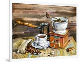 Coffee Still Life-yurchak alevtina-Framed Art Print