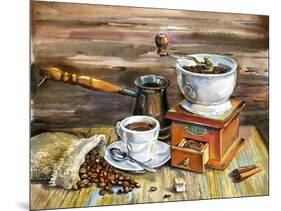 Coffee Still Life-yurchak alevtina-Mounted Art Print